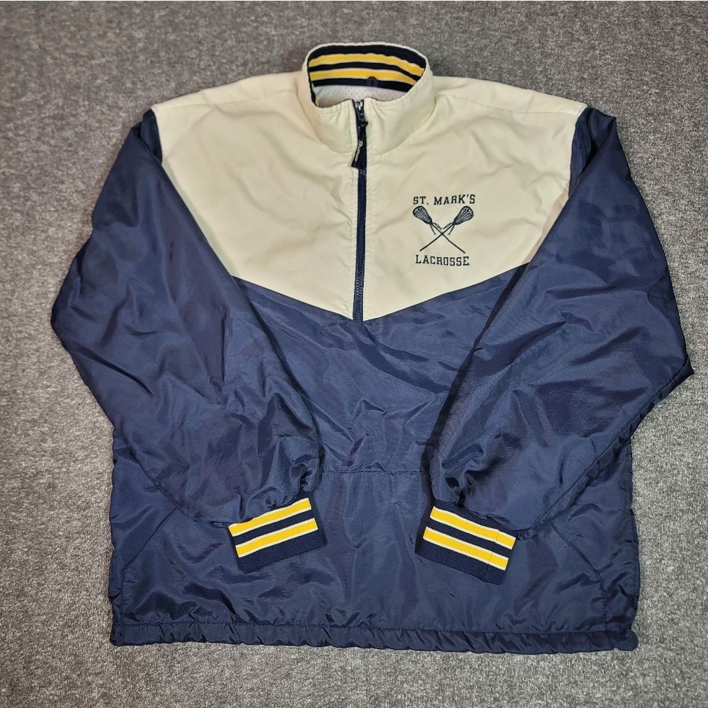 Vintage St. Mark’s Lacrosse Pullover Windbreaker Jacket Mens L Boathouse Sports